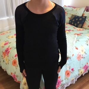 Zella girl, black:navy long sleeve top